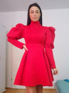 Thumbnail for Puff Sleeve Turtleneck Dress Autumn Winter Long Sleeve Dresses Women Party Christmas Slim A-Line Elegant New Year Woman from NSE Imports #41.