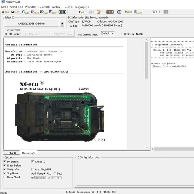 XGecu T48 BGA64 Module ADP_BGA64_EX-A, Read, Program and Test 29xxx 28Fxxx series TL866-3G from NSE Imports #6.